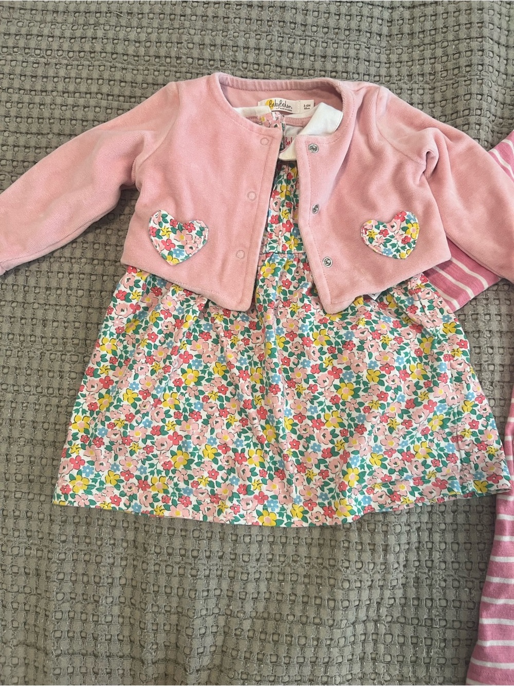Boden Sister Matching Floral Heart Dresses 3-6M & 4-5Y - Picture 2 of 10